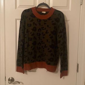 Cheetah Army Green Sweater